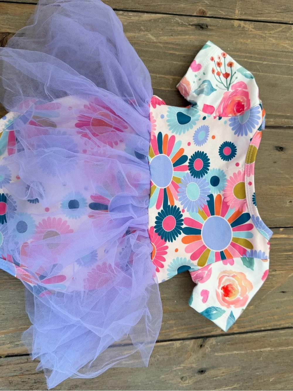 Mila & Rose floral colorful tutu bodysuit 3-6mo summer botique